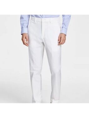 Michael Kors Men's White Dress Pants - Tailored Straight Leg